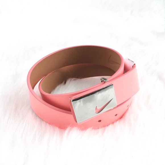 Nike Accessories - NIKE | coral pink leather athletic golf-style belt